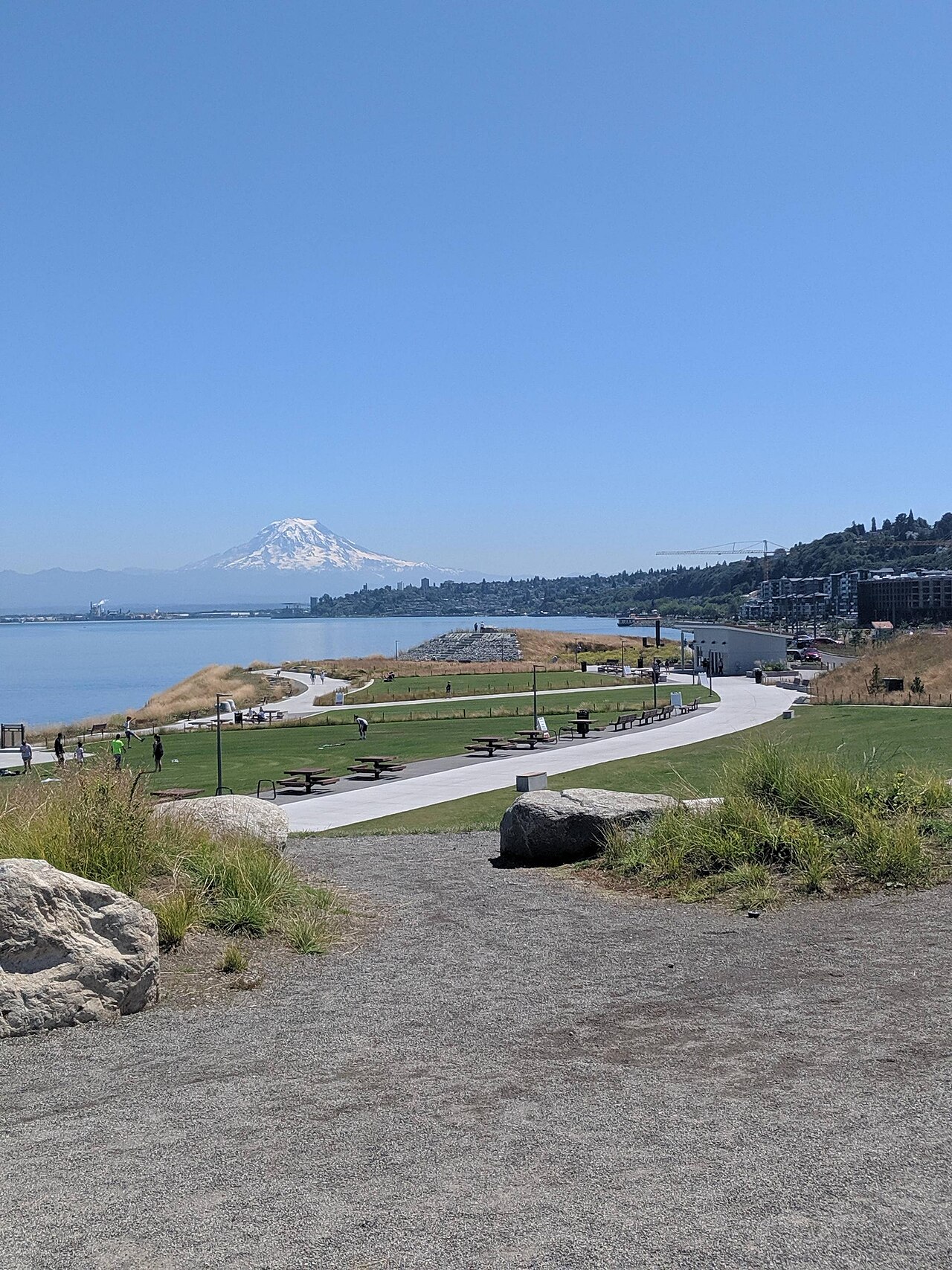 Dune Peninsula Park with Mount Rainier in the distance
